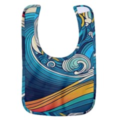 Waves Wave Ocean Sea Abstract Whimsical Abstract Art Baby Bib