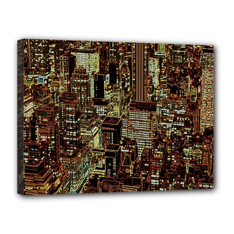 New York City Nyc Skyscrapers Canvas 16  X 12  (stretched) by Cowasu