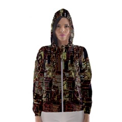 New York City Nyc Skyscrapers Women s Hooded Windbreaker