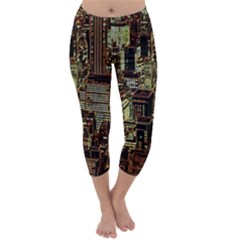 New York City Nyc Skyscrapers Capri Winter Leggings 