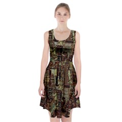 New York City Nyc Skyscrapers Racerback Midi Dress