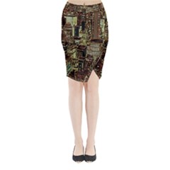 New York City Nyc Skyscrapers Midi Wrap Pencil Skirt