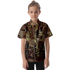 New York City Nyc Skyscrapers Kids  Short Sleeve Shirt