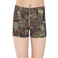 New York City Nyc Skyscrapers Kids  Sports Shorts