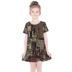 New York City Nyc Skyscrapers Kids  Simple Cotton Dress