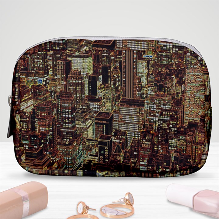 New York City Nyc Skyscrapers Make Up Pouch (Small)