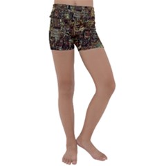 New York City Nyc Skyscrapers Kids  Lightweight Velour Yoga Shorts