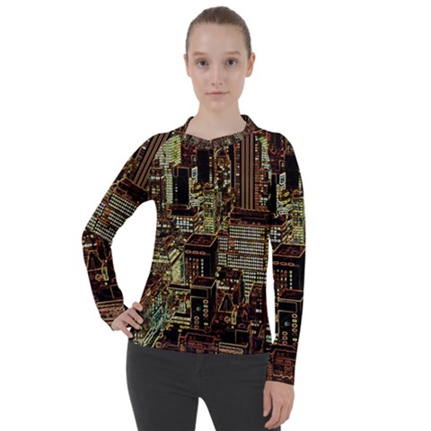 New York City Nyc Skyscrapers Women s Pique Long Sleeve Tee by Cowasu