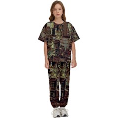 New York City Nyc Skyscrapers Kids  Tee And Pants Sports Set