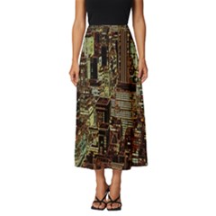 New York City Nyc Skyscrapers Classic Midi Chiffon Skirt