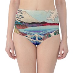 Wave Japanese Mount Fuji Woodblock Print Ocean Classic High-waist Bikini Bottoms