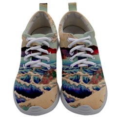 Wave Japanese Mount Fuji Woodblock Print Ocean Mens Athletic Shoes by Cowasu