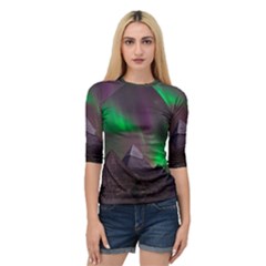 Fantasy Pyramid Mystic Space Aurora Quarter Sleeve Raglan Tee