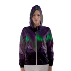 Fantasy Pyramid Mystic Space Aurora Women s Hooded Windbreaker