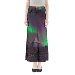 Fantasy Pyramid Mystic Space Aurora Full Length Maxi Skirt by Cowasu