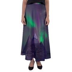 Fantasy Pyramid Mystic Space Aurora Flared Maxi Skirt by Cowasu