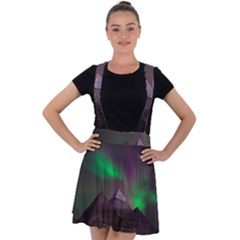 Fantasy Pyramid Mystic Space Aurora Velvet Suspender Skater Skirt by Cowasu