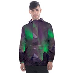 Fantasy Pyramid Mystic Space Aurora Men s Front Pocket Pullover Windbreaker by Cowasu