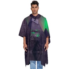 Fantasy Pyramid Mystic Space Aurora Men s Hooded Rain Ponchos by Cowasu