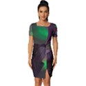 Fantasy Pyramid Mystic Space Aurora Fitted Knot Split End Bodycon Dress View1