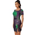 Fantasy Pyramid Mystic Space Aurora Fitted Knot Split End Bodycon Dress View2