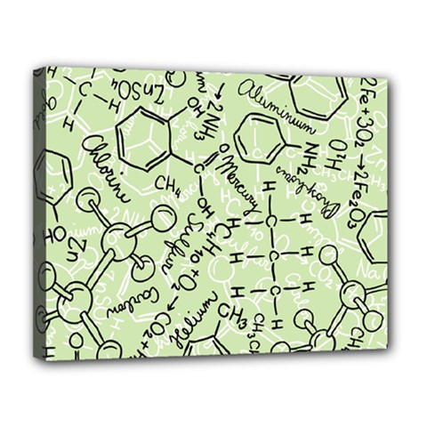 Multicolored Chemical Bond Illustration Chemistry Formula Science Canvas 14  X 11  (stretched) by Cowasu