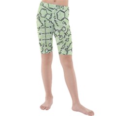 Multicolored Chemical Bond Illustration Chemistry Formula Science Kids  Mid Length Swim Shorts by Cowasu