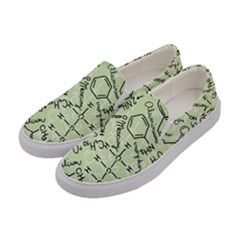 Multicolored Chemical Bond Illustration Chemistry Formula Science Women s Canvas Slip Ons by Cowasu