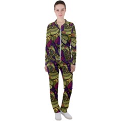 Pattern Vector Texture Style Garden Drawn Hand Floral Casual Jacket And Pants Set by Cowasu