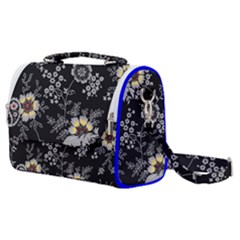 White And Yellow Floral And Paisley Illustration Background Satchel Shoulder Bag by Cowasu