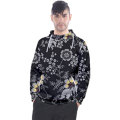 White And Yellow Floral And Paisley Illustration Background Men s Pullover Hoodie by Cowasu