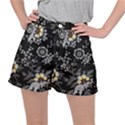 White And Yellow Floral And Paisley Illustration Background Women s Ripstop Shorts View1