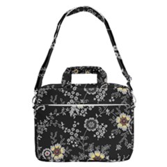 White And Yellow Floral And Paisley Illustration Background Macbook Pro 16  Shoulder Laptop Bag by Cowasu