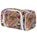 Multicolored Doodle Art Wallpaper Toiletries Pouch View1