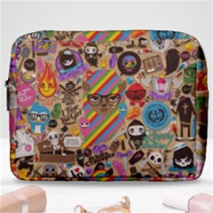 Multicolored Doodle Art Wallpaper Make Up Pouch (large) by Cowasu