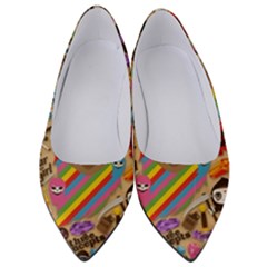 Multicolored Doodle Art Wallpaper Women s Low Heels by Cowasu