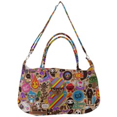 Multicolored Doodle Art Wallpaper Removable Strap Handbag