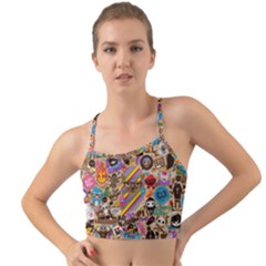 Multicolored Doodle Art Wallpaper Mini Tank Bikini Top