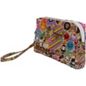 Multicolored Doodle Art Wallpaper Wristlet Pouch Bag (Small) View1