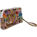 Multicolored Doodle Art Wallpaper Wristlet Pouch Bag (Small) View2