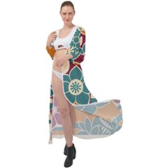 Japanese Folk Art Maxi Chiffon Beach Wrap by danenraven