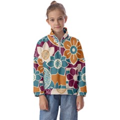 Japanese Folk Art Kids  Half Zip Hoodie