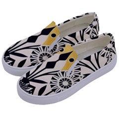 Flowers Pattern Kids  Canvas Slip Ons by danenraven