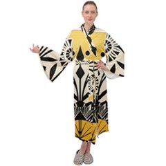 Flowers Pattern Maxi Velvet Kimono by danenraven