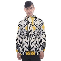 Flowers Pattern Men s Front Pocket Pullover Windbreaker