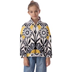 Flowers Pattern Kids  Half Zip Hoodie