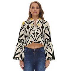 Flowers Pattern Boho Long Bell Sleeve Top