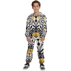 Flowers Pattern Kids  Sweatshirt Set