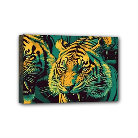 Tiger Mini Canvas 6  X 4  (stretched) by danenraven