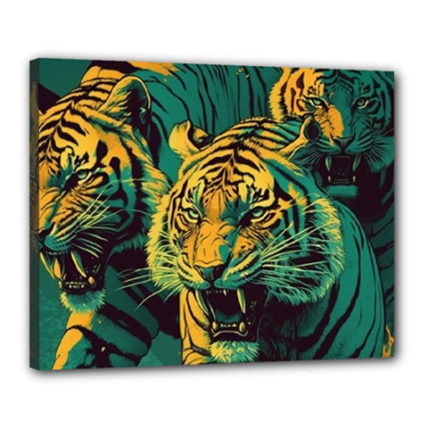 Tiger Canvas 20  X 16  (stretched) by danenraven